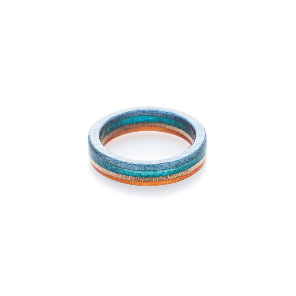 Skateboard ring - blue - wooden - orange | Boardthing - BoardThing