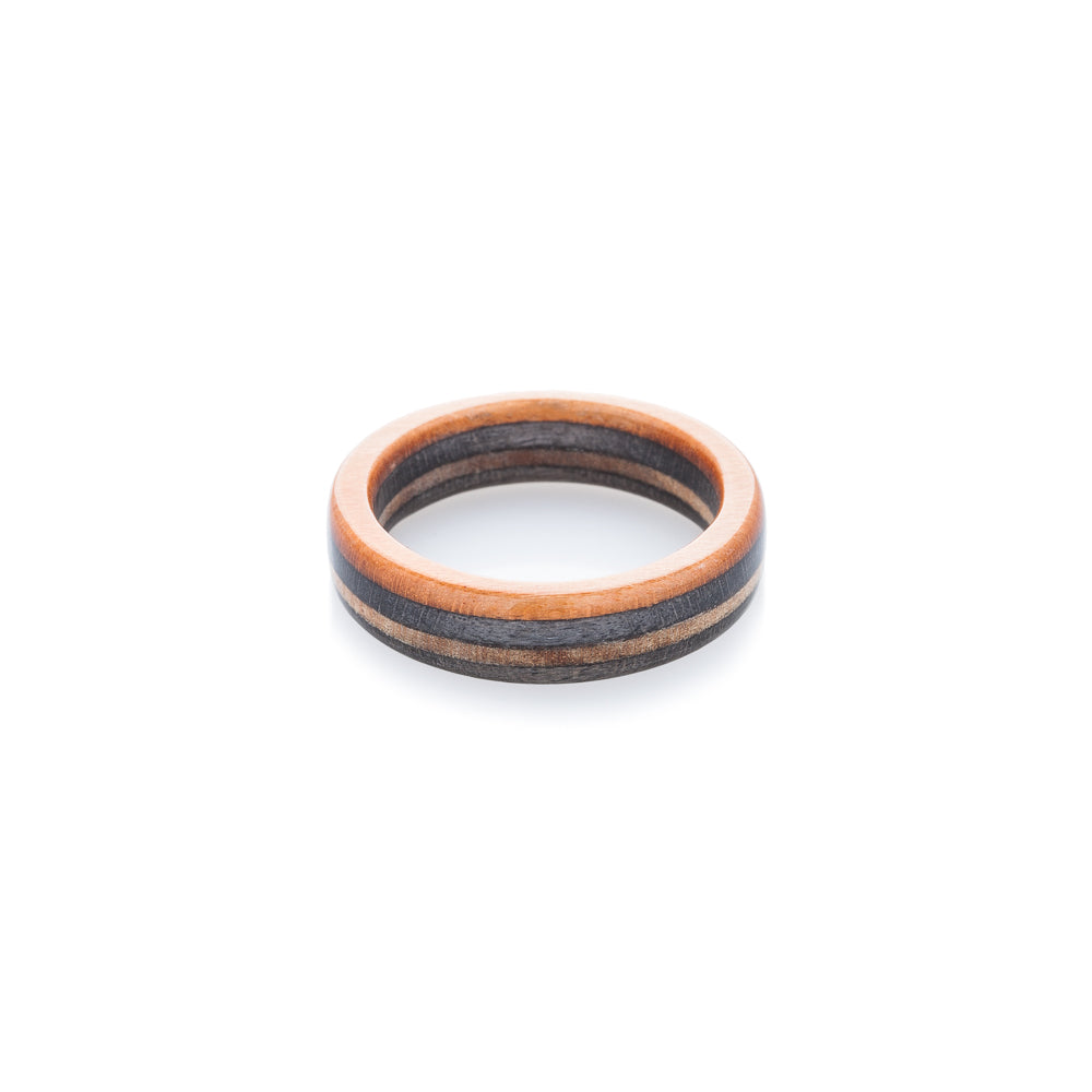 Skateboard ring - wooden - black - orange fully recycled - BoardThing