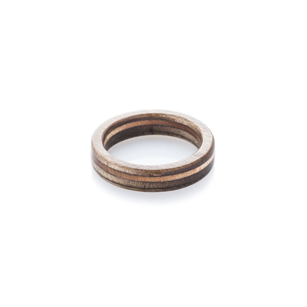 Brown - wooden - brown recycled skateboard ring - BoardThing