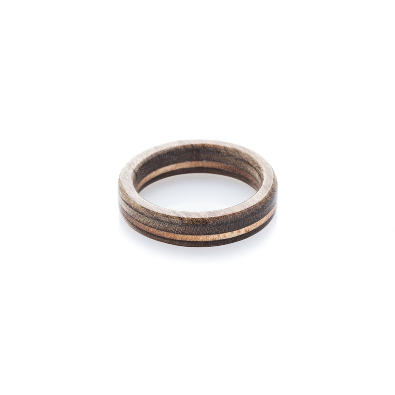 Brown - wooden - brown recycled skateboard ring - BoardThing