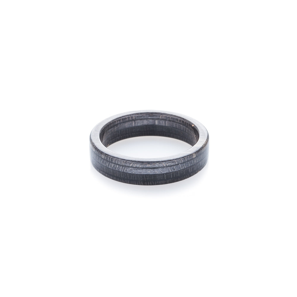 Black wooden recycled skateboard ring - BoardThing