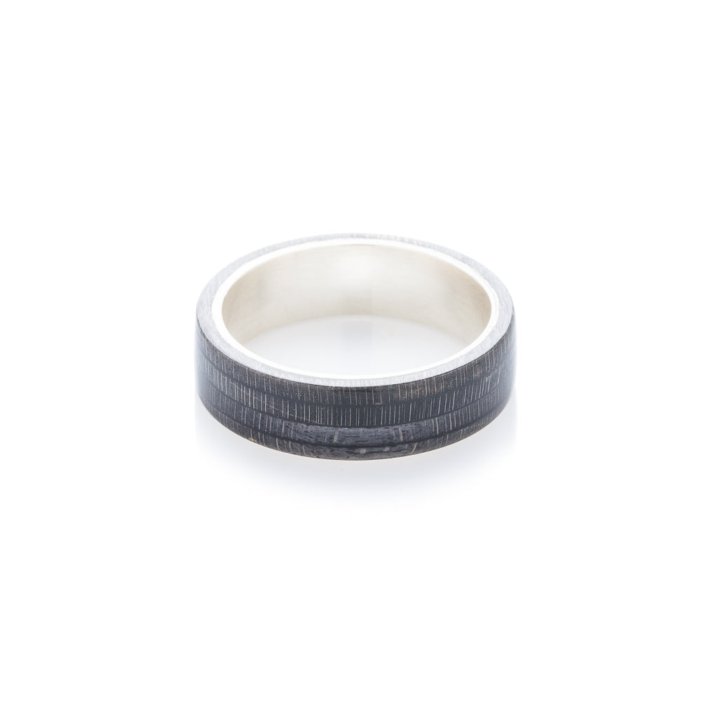 Skateboard ring - Black wood & silver | Boardthing - BoardThing