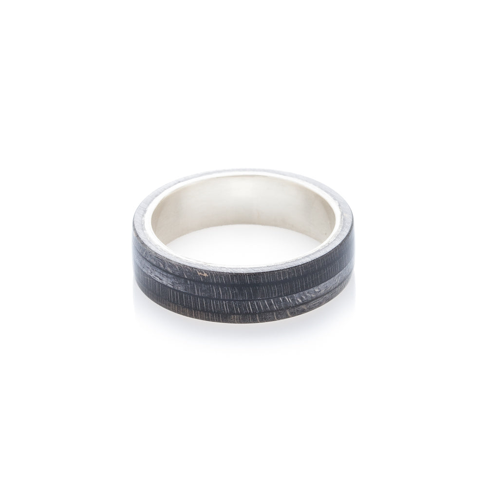 Skateboard ring - Black wood & silver | Boardthing - BoardThing