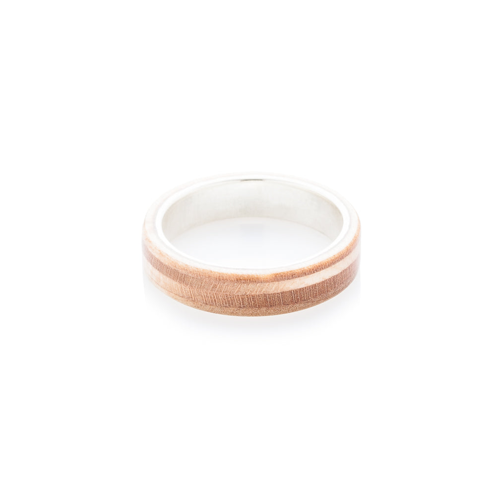 wooden & silver skateboard ring - BoardThing