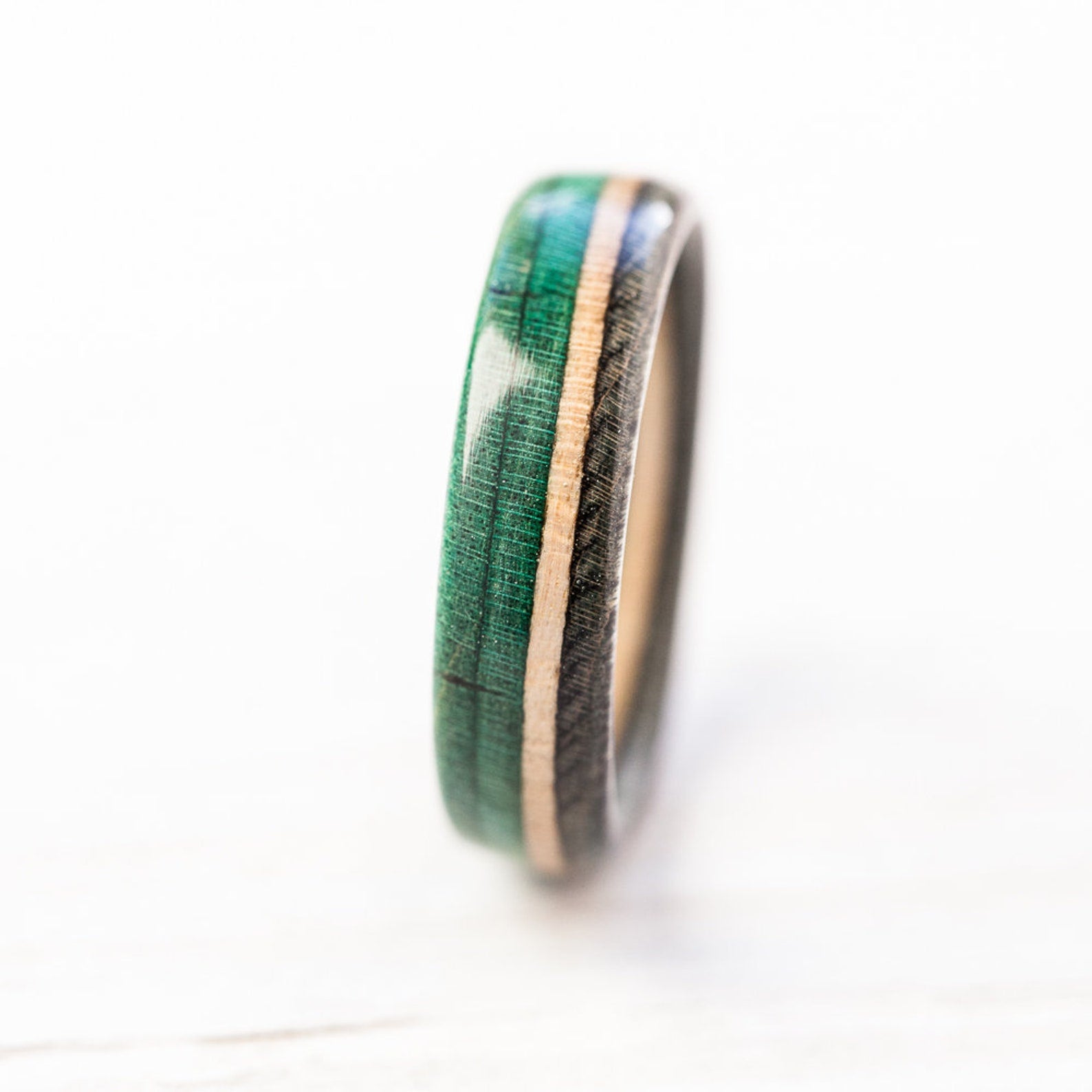 Mint green recycled skateboard ring - BoardThing