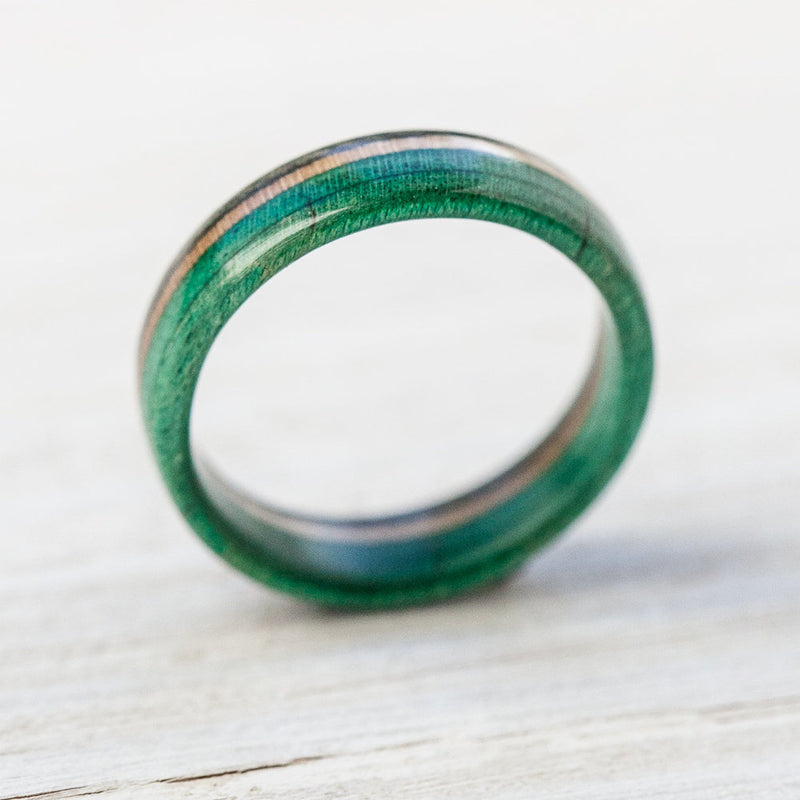 Mint green recycled skateboard ring - BoardThing