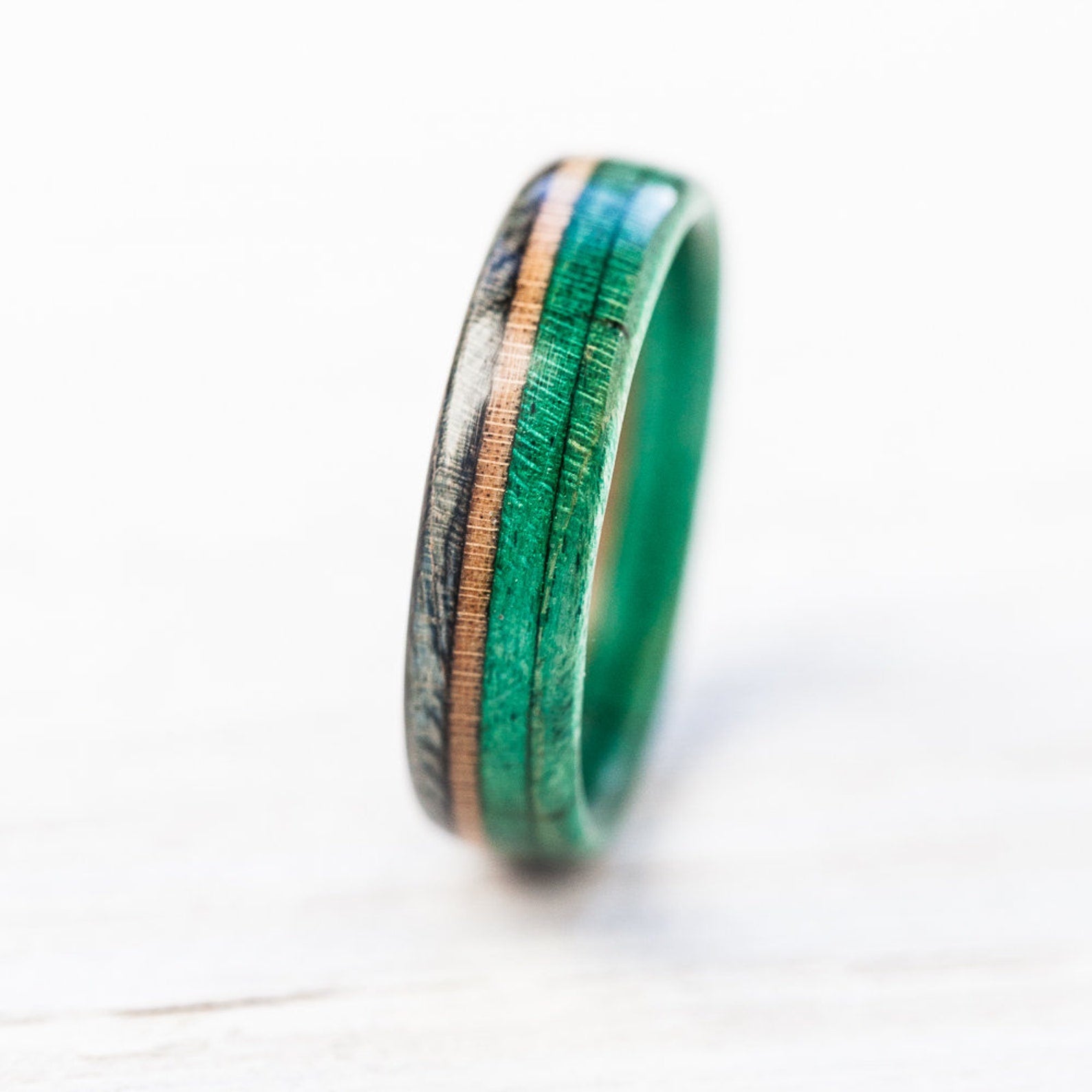 Mint green recycled skateboard ring - BoardThing