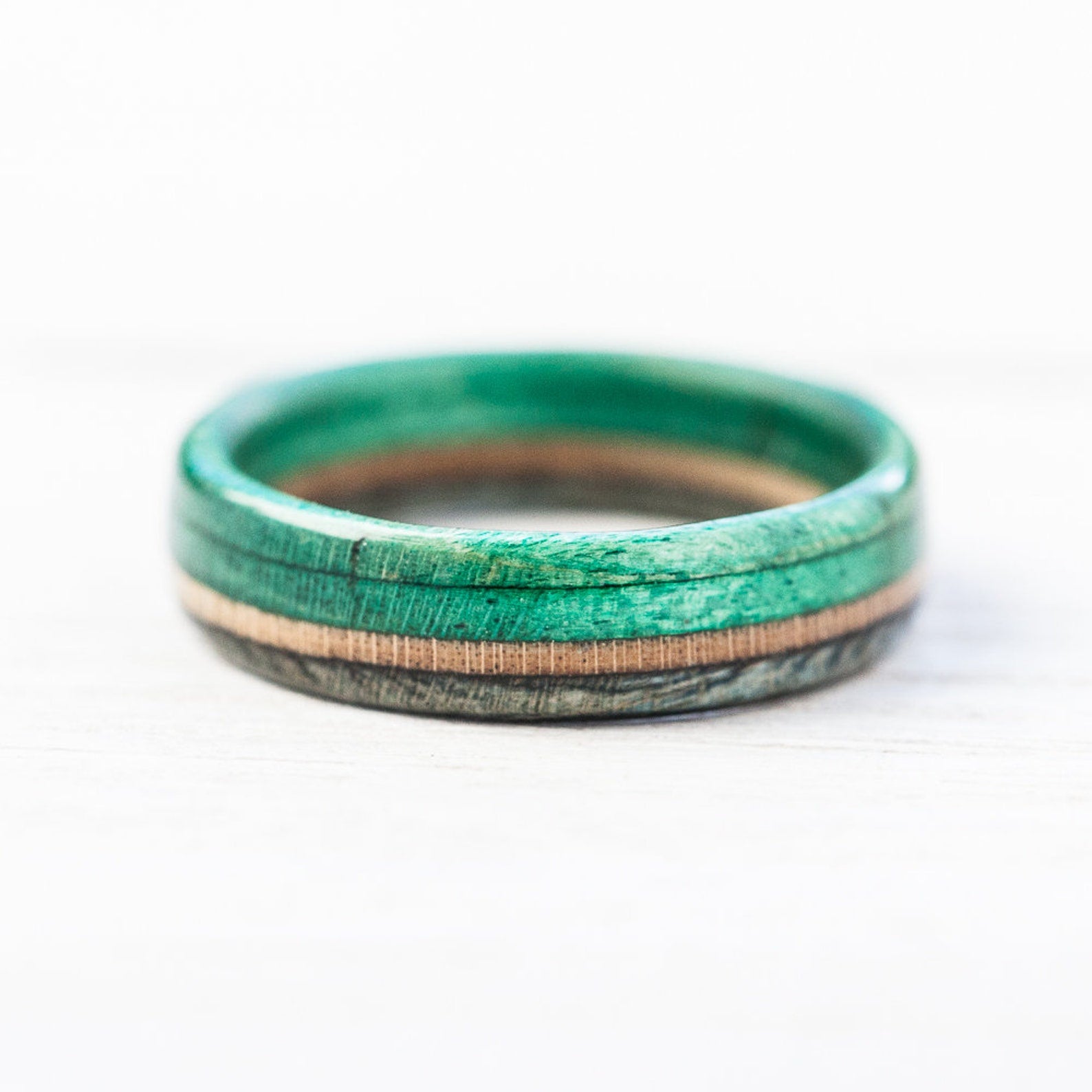 Mint green recycled skateboard ring - BoardThing