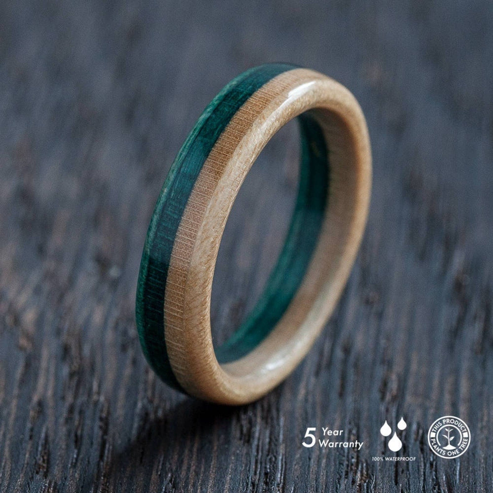 Dark green wooden ring | Boardthing - BoardThing