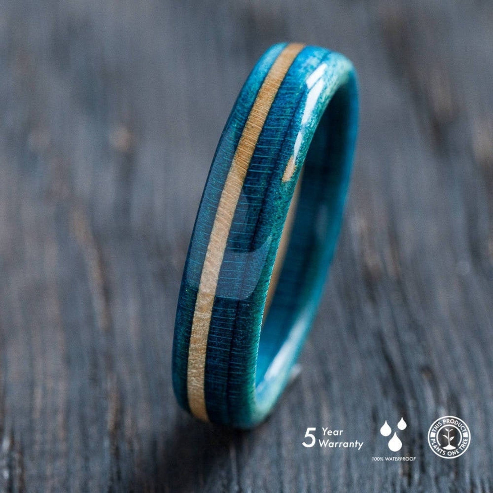 Blue ocean recycled skateboard ring - BoardThing