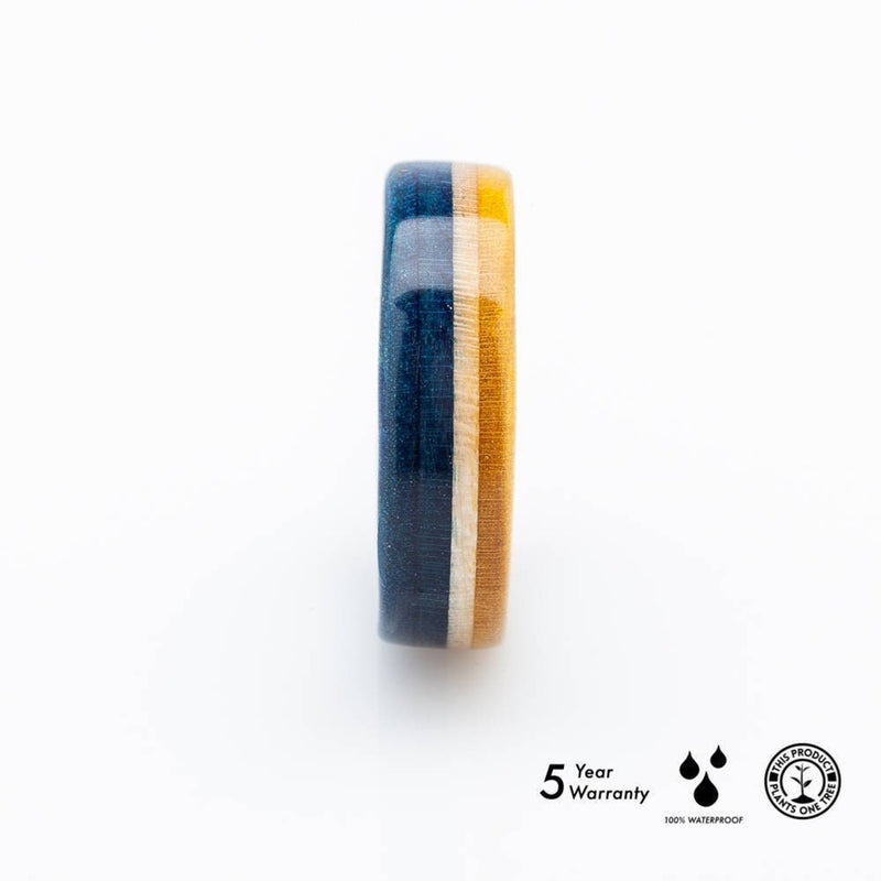 Blue yellow wooden ring | Boardthing - BoardThing