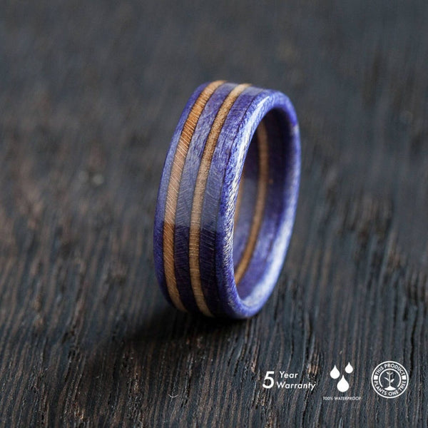 Purple and natural wood skateboard ring - BoardThing